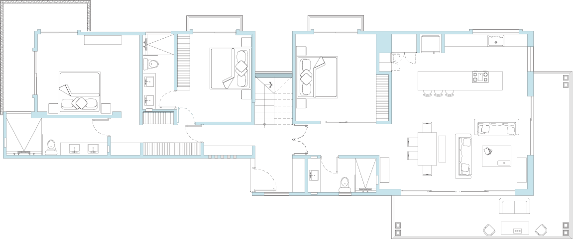 floor plan - three bedroom suite in riviera maya