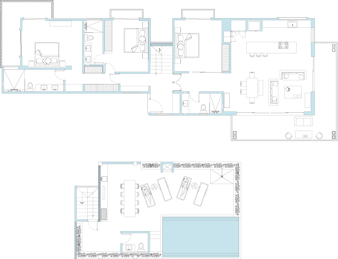 floor plan - 3 bedroom ph suite with pool & terrace