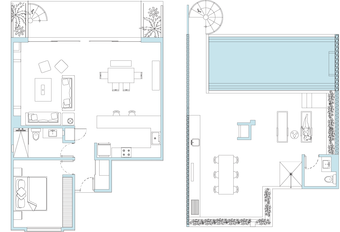 floor plan - penthouse suite in riviera maya